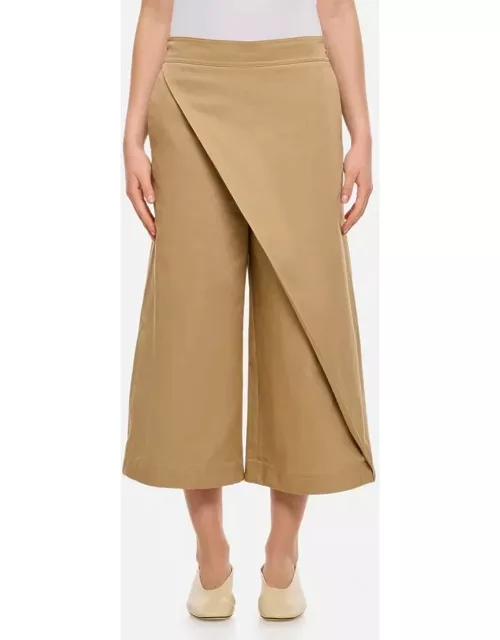 Loewe Wrapped Cropped Trousers Beige