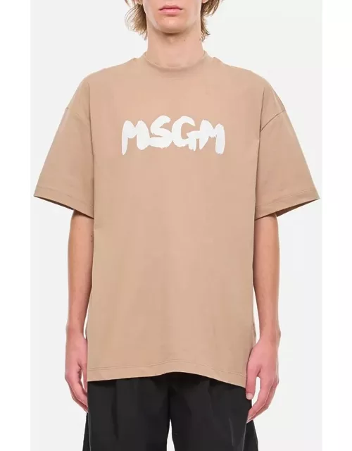 MSGM Cotton T-shirt Beige