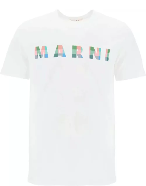 MARNI "checked logo t-shirt with square