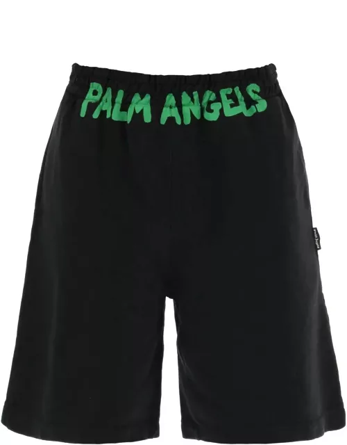 PALM ANGELS sporty bermuda shorts with logo