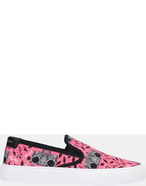 Saint Laurent Printed Canvas and Leather Sneaker