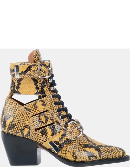 Chloe Python Embossed Leather Rylee Ankle Boot