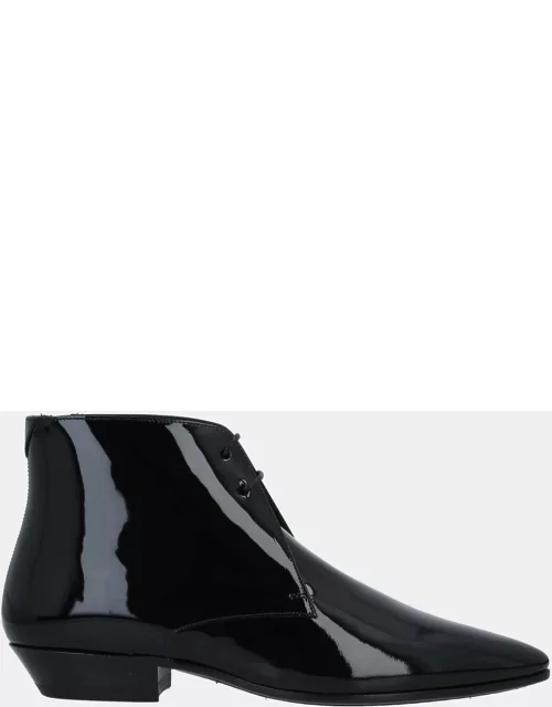 Saint Laurent Patent Leather Pointed Toe Ankle Boot