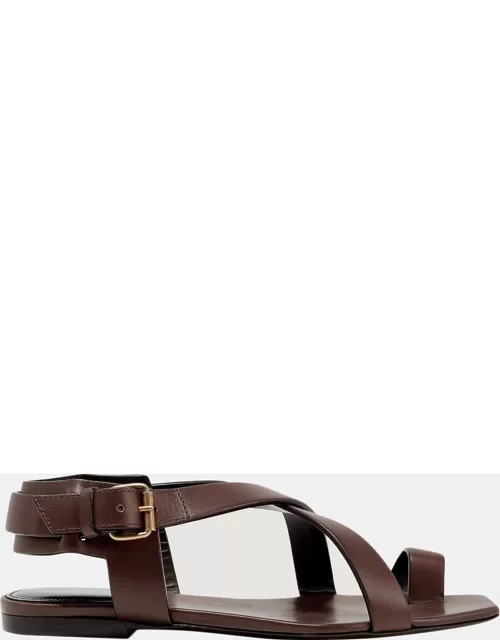 Saint Laurent Brown Leather Sandal