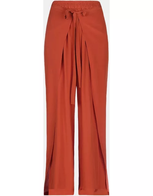 Chloe Orange Silk Wrap Pants S (FR 34)