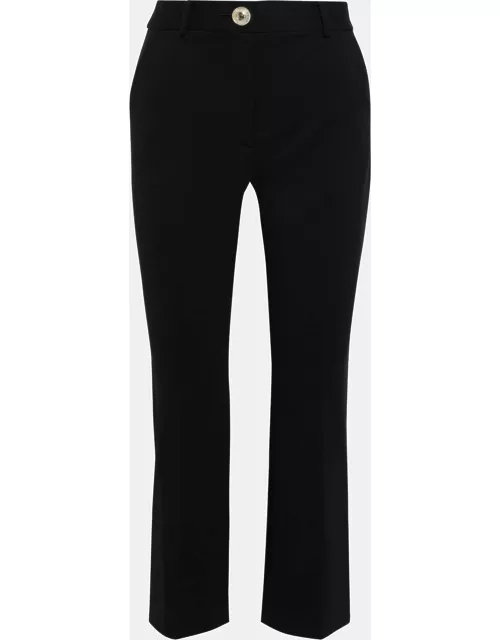 Diane Von Furstenberg Black Crepe Straight-Leg Pants M (US 8)
