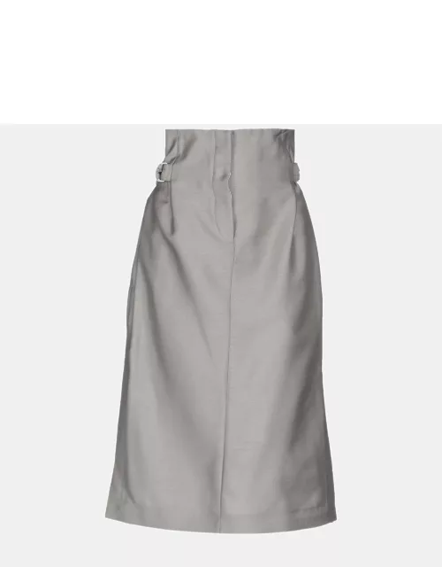 Acne Studios Grey Wool Knee-Length Skirt S (EU 36)