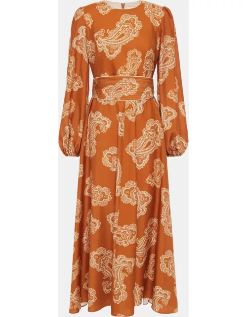 Zimmermann Orange Paisley Silk Maxi Dress