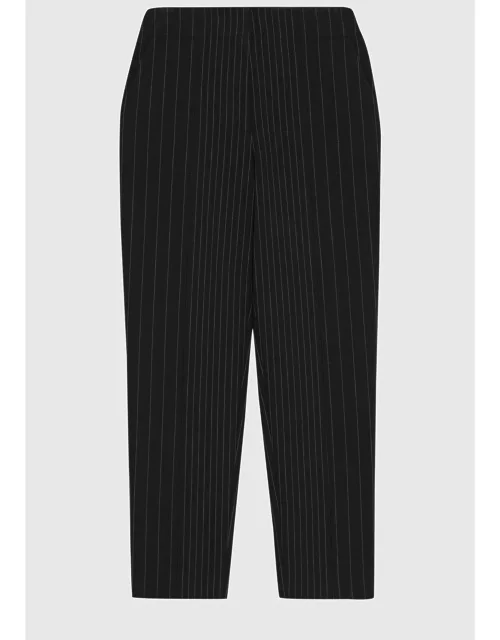Diane Von Furstenberg Black Striped Crepe Trousers XL (US 12)
