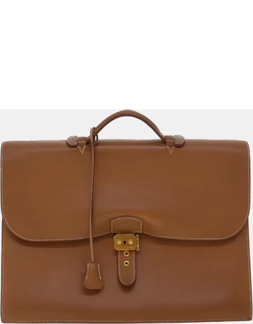 Hermes Brown Leather Epsom Sac à Dépêches 41 Briefcases Bag