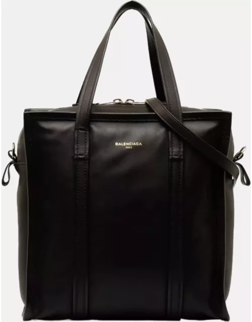 Balenciaga Black Leather Agneau Bazar S Shopper Tote Bag