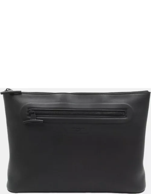 Louis Vuitton Black Leather Dark Infinity Pochette Cosmos Clutch Bag