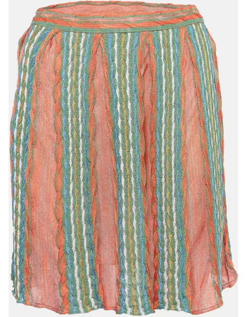 M Missoni Multicolor Striped Knit Mini Skirt