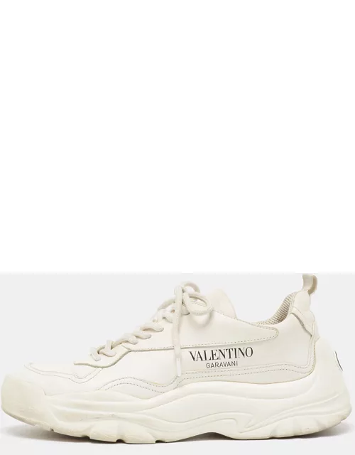 Valentino White Leather Gumboy Sneaker