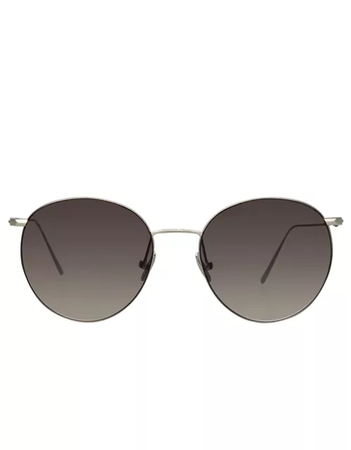 Foster Oval Sunglasses in White Gold