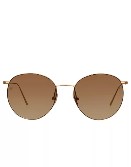 Foster Oval Sunglasses in Rose Gold