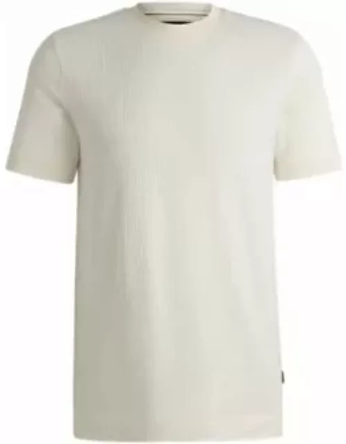Cotton-silk T-shirt with a signature quilted effect- White Men's T-Shirt