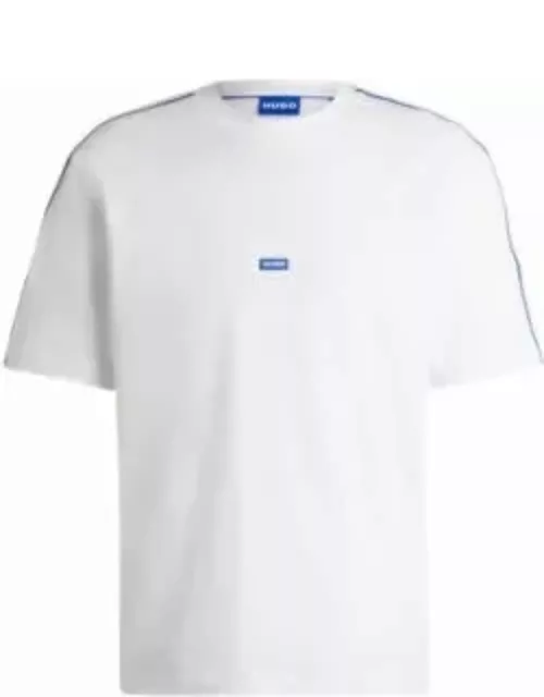 Cotton-jersey T-shirt with tape trims- White Men's T-Shirt