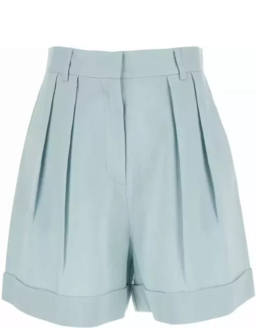 The Andamane Light Blue Shorts With Pinces In Linen Blend Woman