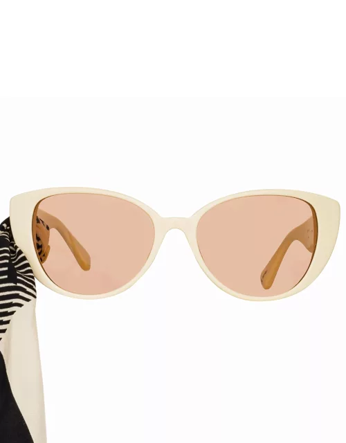 Sarandon Cat Eye Sunglasses in Crea