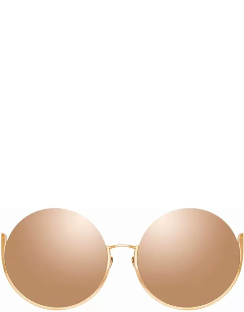 Olivia Round Sunglasses in Rose Gold