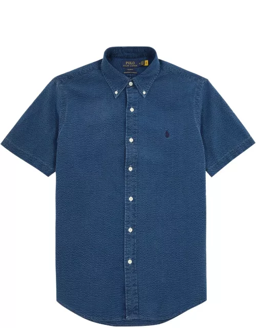 Polo Ralph Lauren Logo-embroidered Seersucker Shirt - Blue