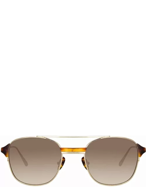 Reed Square Sunglasses in Light Gold