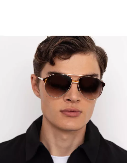 Brooks Aviator Sunglasses in Light Gold