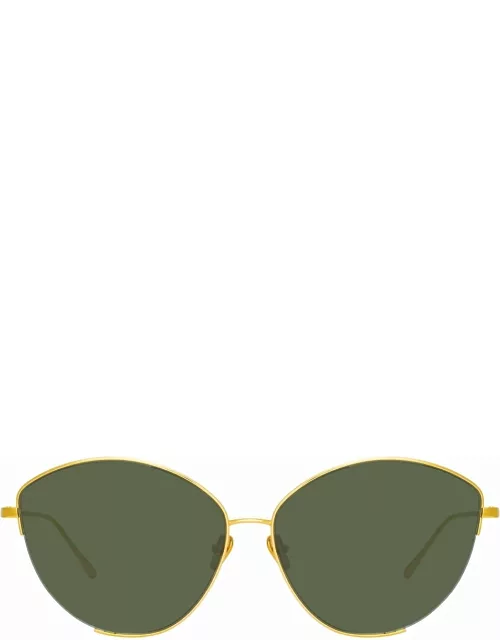 Ella Cat Eye Sunglasses in Yellow Gold