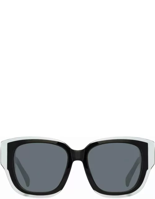 Matthew Williamson Senna D-Frame Sunglasses in Black and Green