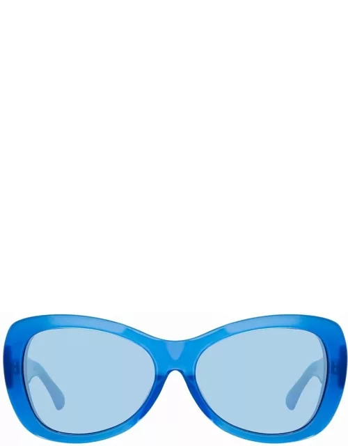 Dries Van Noten 195 Round Sunglasses in Blue