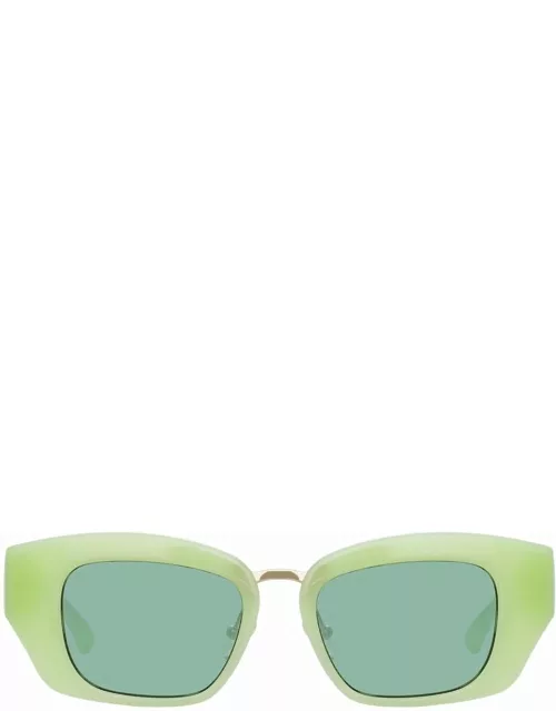 Dries Van Noten 202 Round Sunglasses in Green