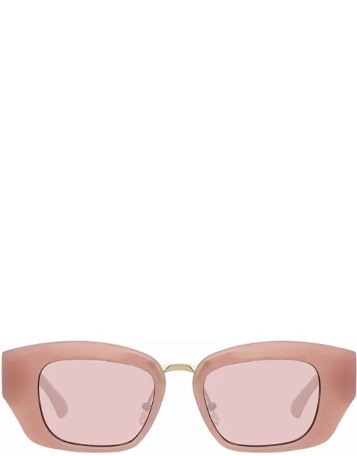 Dries Van Noten 202 Round Sunglasses in Pink
