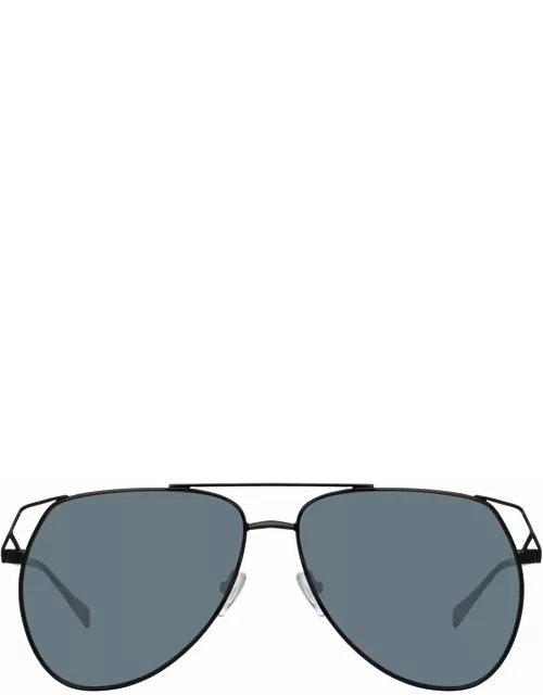The Attico Telma Aviator Sunglasses in Black