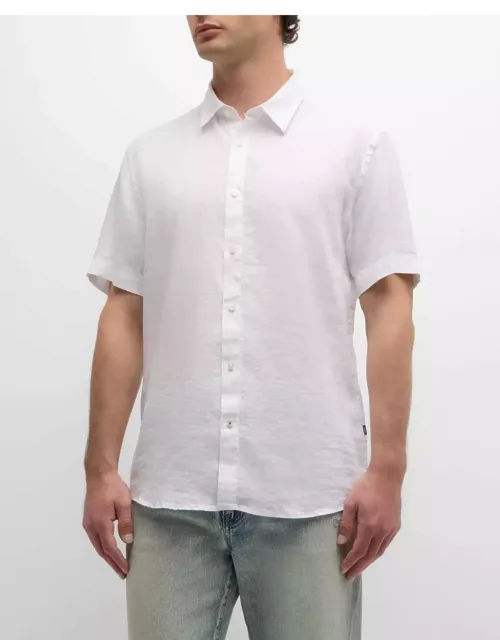 Men's Solid Short-Sleeve Leisure Shirt
