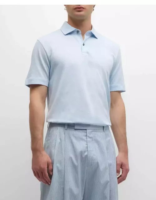 Men's Linen Cotton Short-Sleeve Polo Shirt