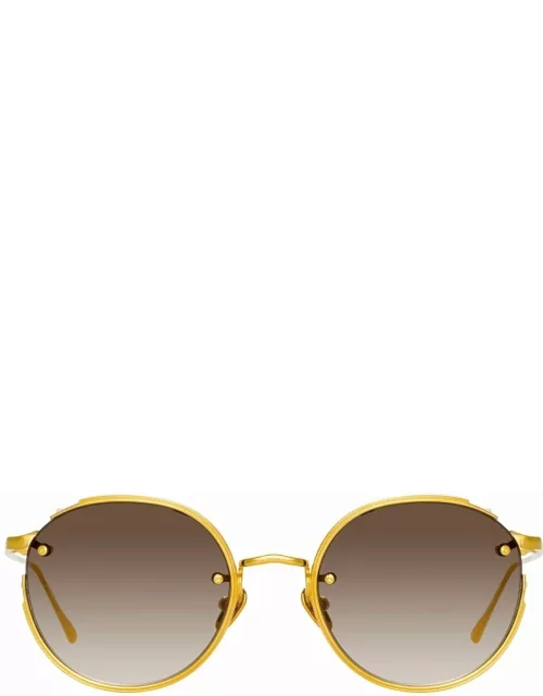Nicks Oval Sunglasses in Yellow Gold