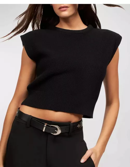 Jamina Cap-Sleeve Knit Pullover