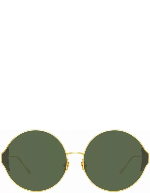 Carousel Round Sunglasses in Yellow Gold