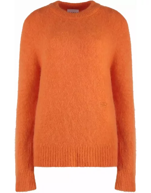 Ganni Wool-blend Crew-neck Sweater