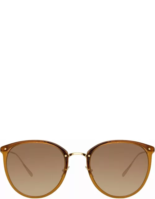 The Calthorpe Oval Sunglasses in Brown Frame (C75)