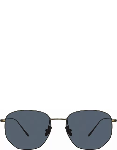 Rohe Angular Sunglasses in Nickel and Grey