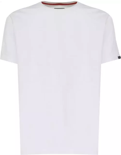 Fay Cotton T-shirt With Contrasting Color Collar