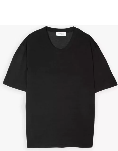 Laneus Crewneck Man Black ultra-light cotton t-shirt