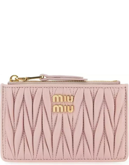 Miu Miu Pastel Pink Leather Card Holder