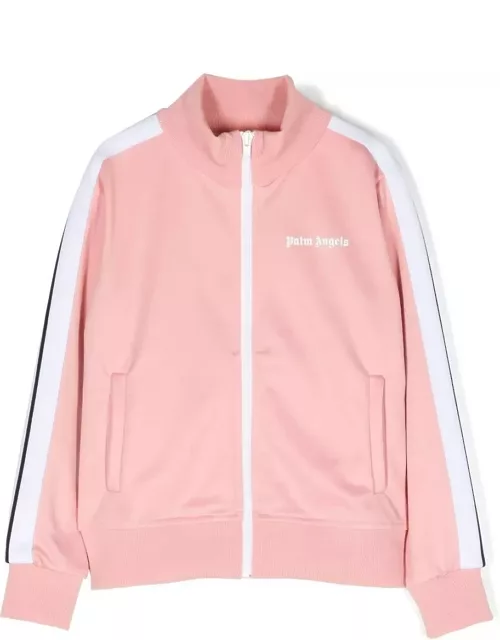 Palm Angels Pink Track Jacket With Zip And Logo