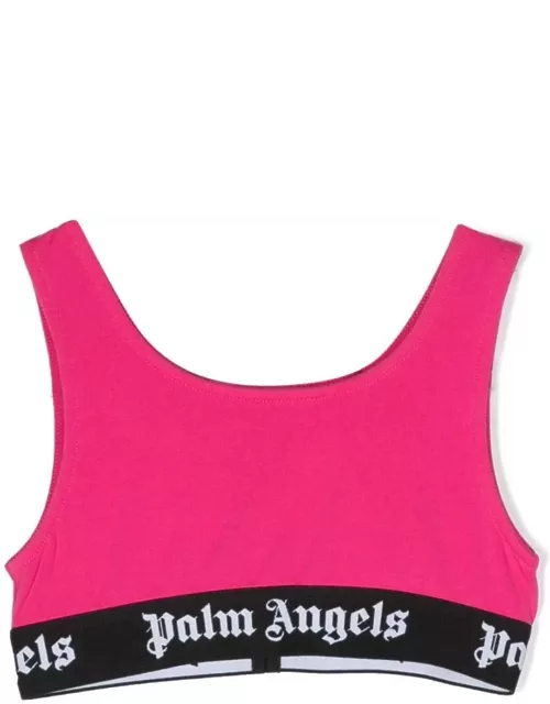 Palm Angels Fuchsia Top With Black Logo Band