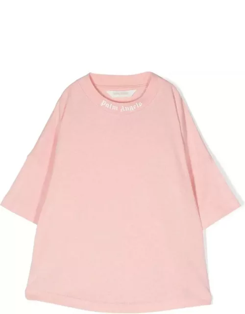 Palm Angels Pink T-shirt With Classic Logo