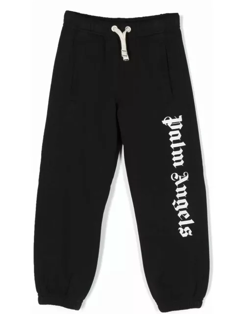 Palm Angels Black Joggers With Logo