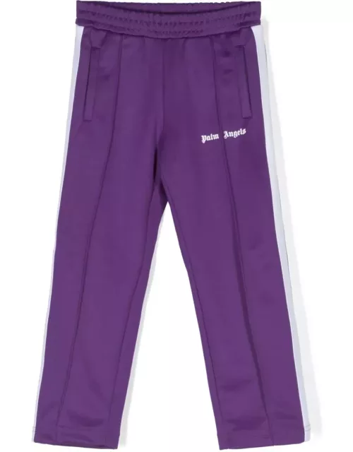 Palm Angels Purple Track Trousers With Logo